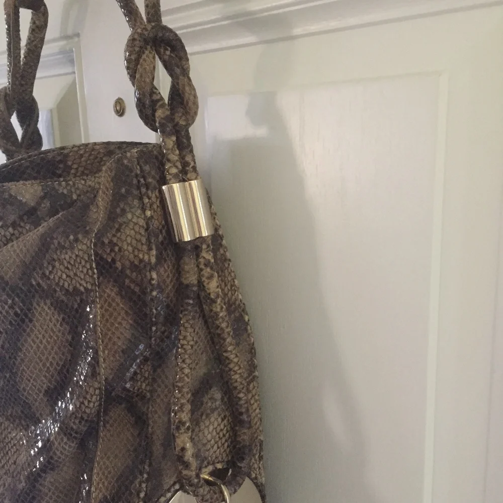 Anne Klein Soft Python Embossed Leather Slouchy Hobo Bag/$250 RETAIL/NEVER USED!